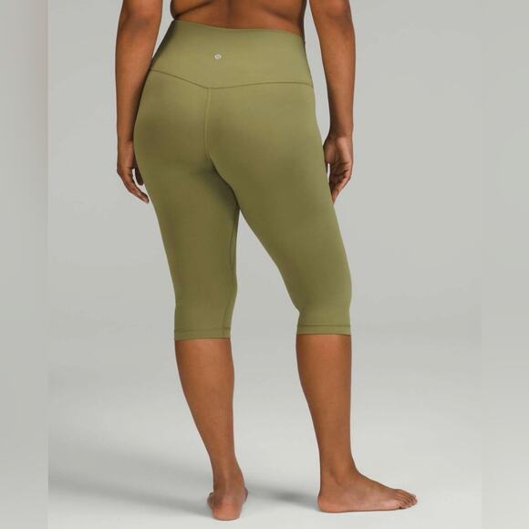 Lululemon Align High-Rise Crop Capri Leggings 17" In Bronze Green Plus Size 20 - Picture 2 of 12
